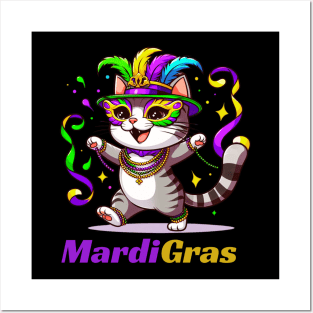 Mardi Gras Cat Kitten Funny Kitty Lover Posters and Art